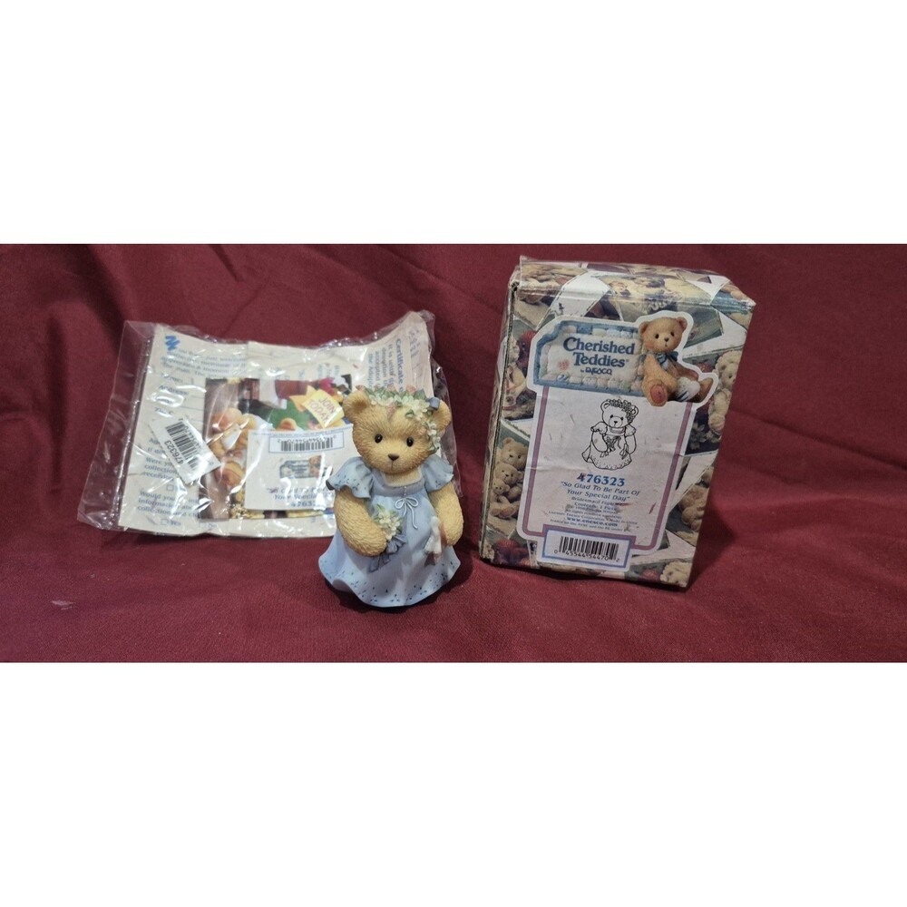 Cherished Teddies SO GLAD TO BE PART OF SPECIAL DAY Figurine 1998 Box Papers EUC